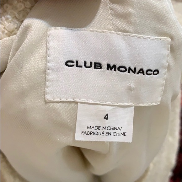 Club Monaco cream zip up jacket. Sz 4 - Picture 3 of 8